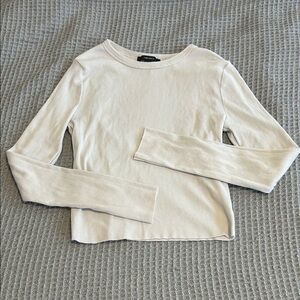 Forever 21 Cream Long Sleeve Tee